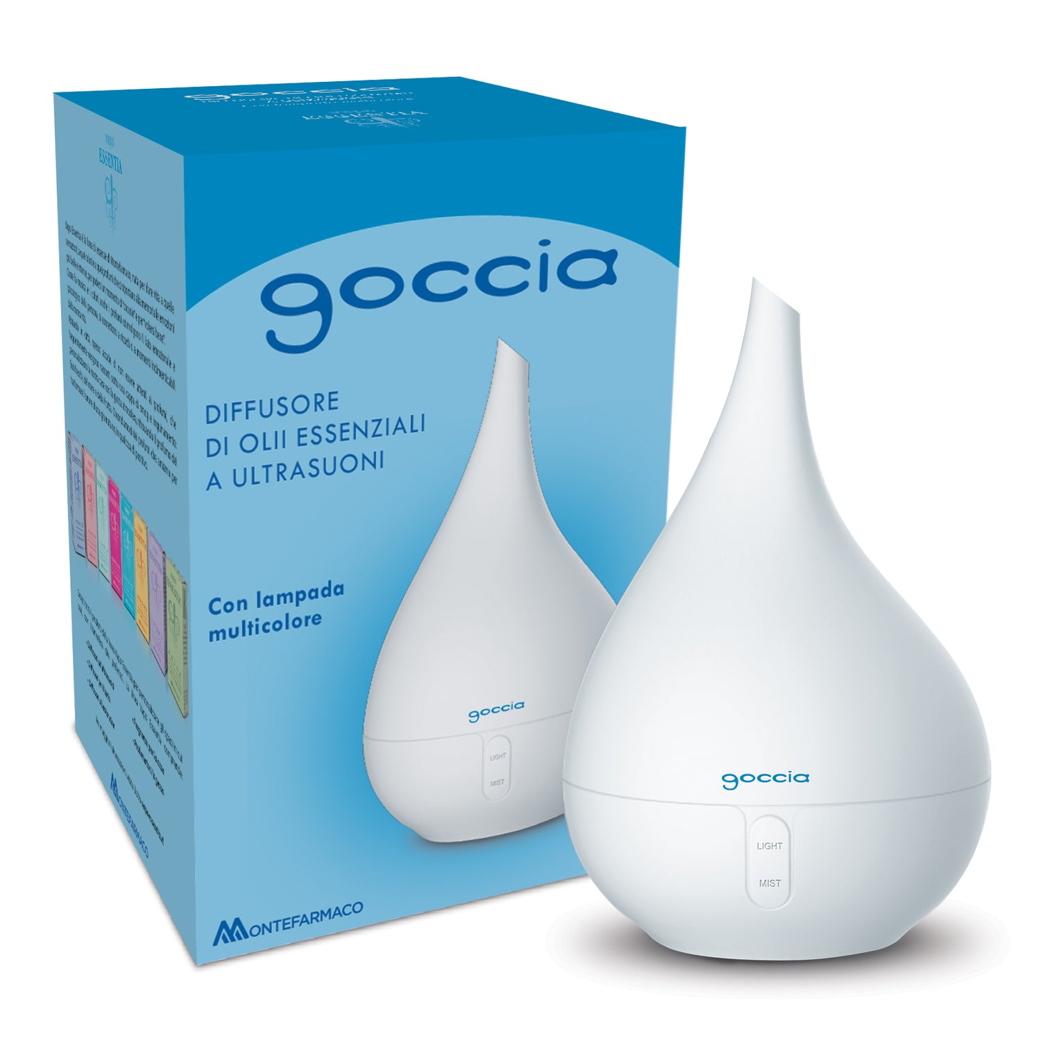 VAPO ESSENTIA GOCCIA Diffusore Lampada Ultrasuoni Oli Essenziali