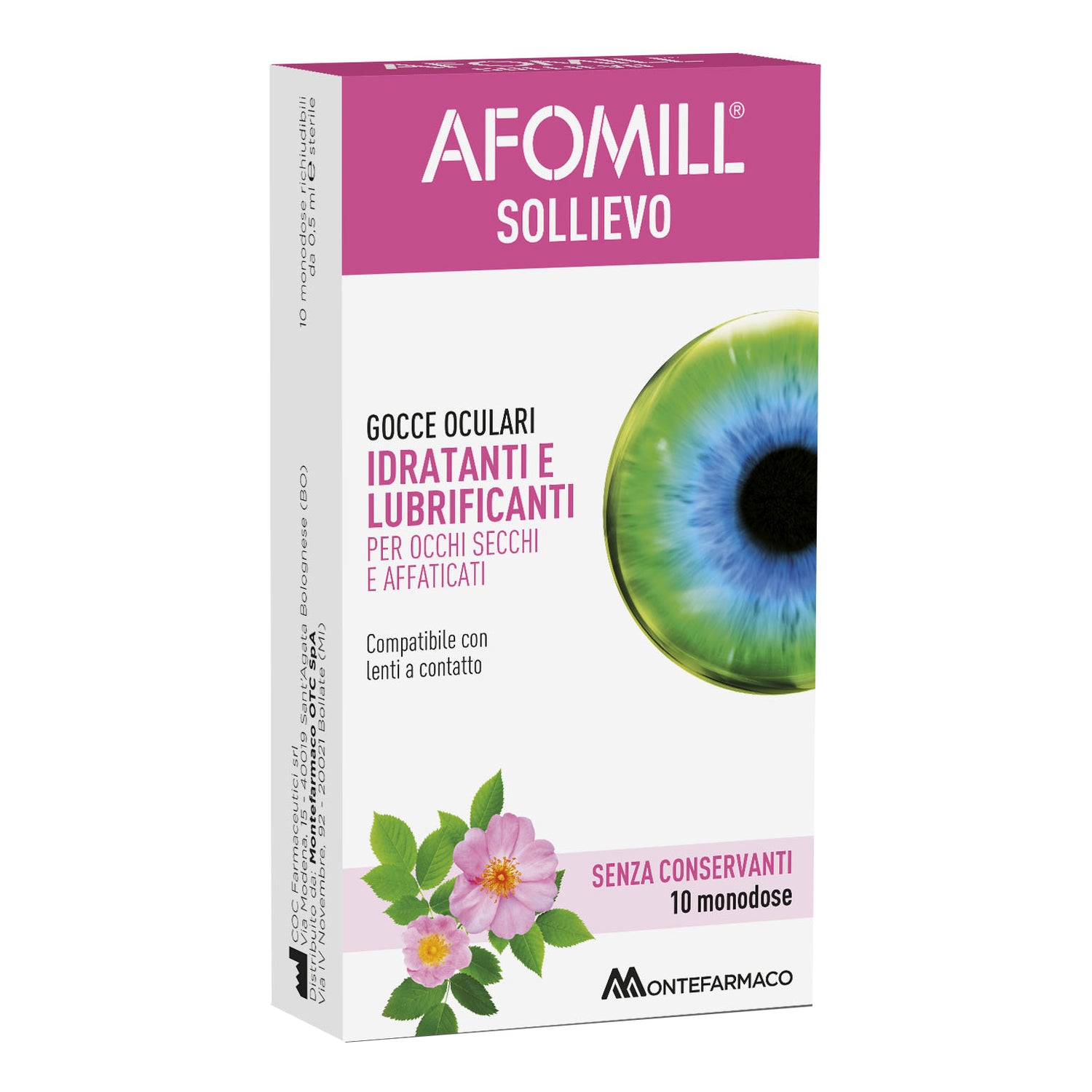 Afomill Sollievo Gocce Oculari Lubrificanti Lenitive Rinfrescanti E Protettive 10 Contenitori Monodose