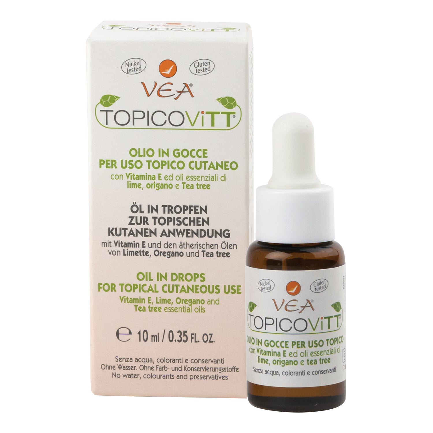 VEA Topicovit | Olio Gocce Vitamina E Tea Tree Antimicrobico | 10 ml