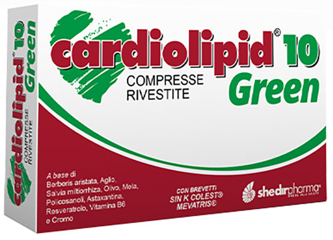 Cardiolipid 10 Green | Integratore Colesterolo Berberina e Aglio | 30 Compresse Rivestite  