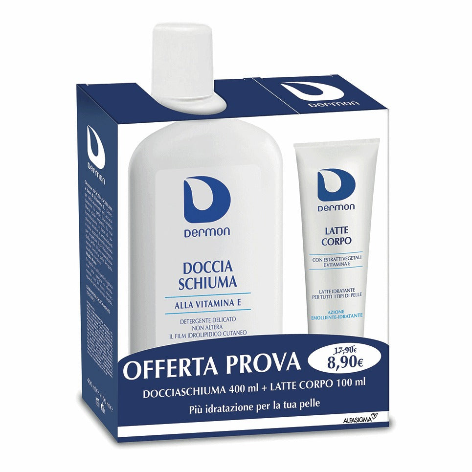 DERMON BIPACCO DOCCIA SCHIUMA 400ML + LATTE CORPO 100ML PROMO  