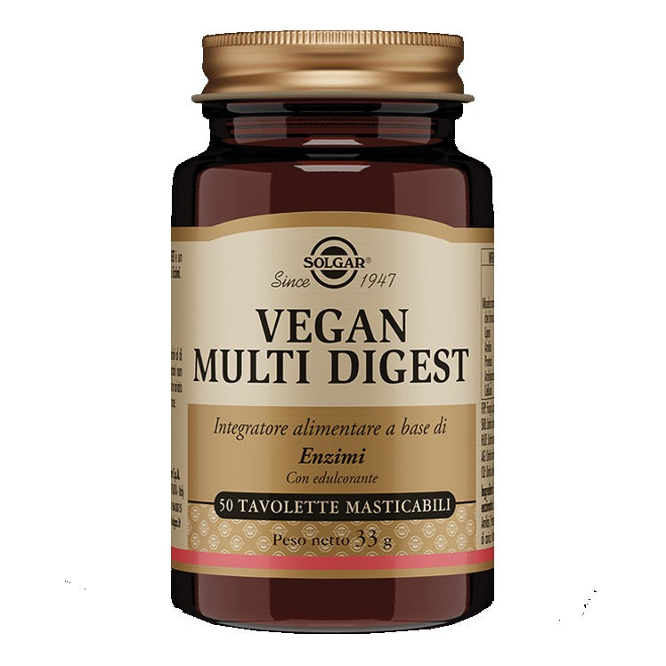Solgar Vegan Multi Digest | Enzimi Digestivi Menta | 50 Tavolette
