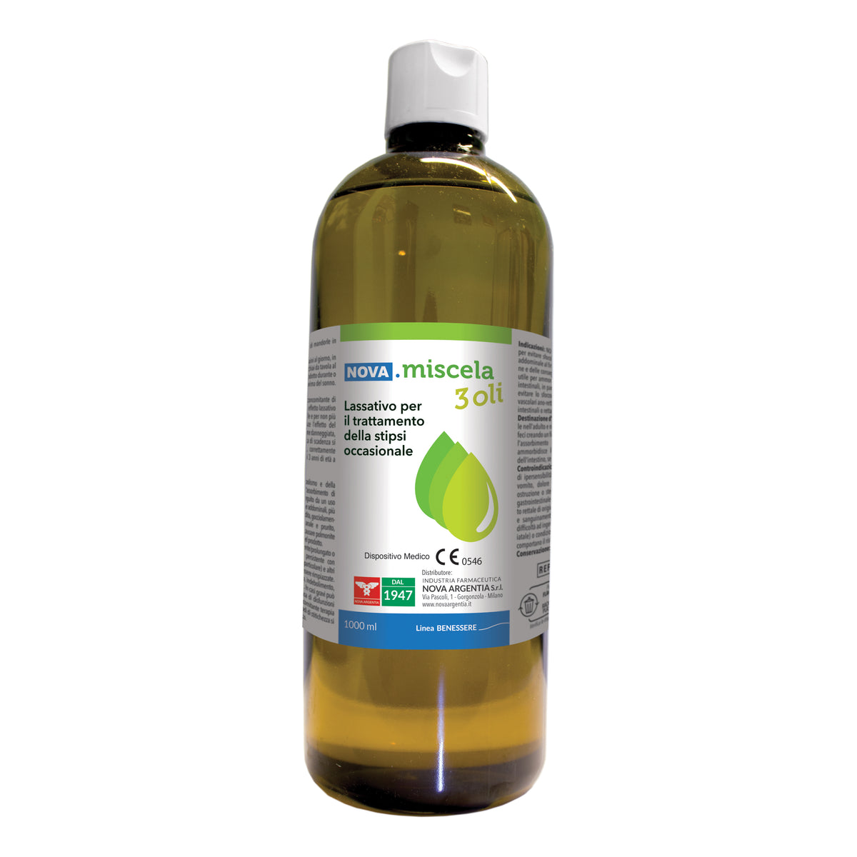 Nova Miscela 3 Oli | Lassativo Stipsi Vaselina Oliva | 1 Lt  