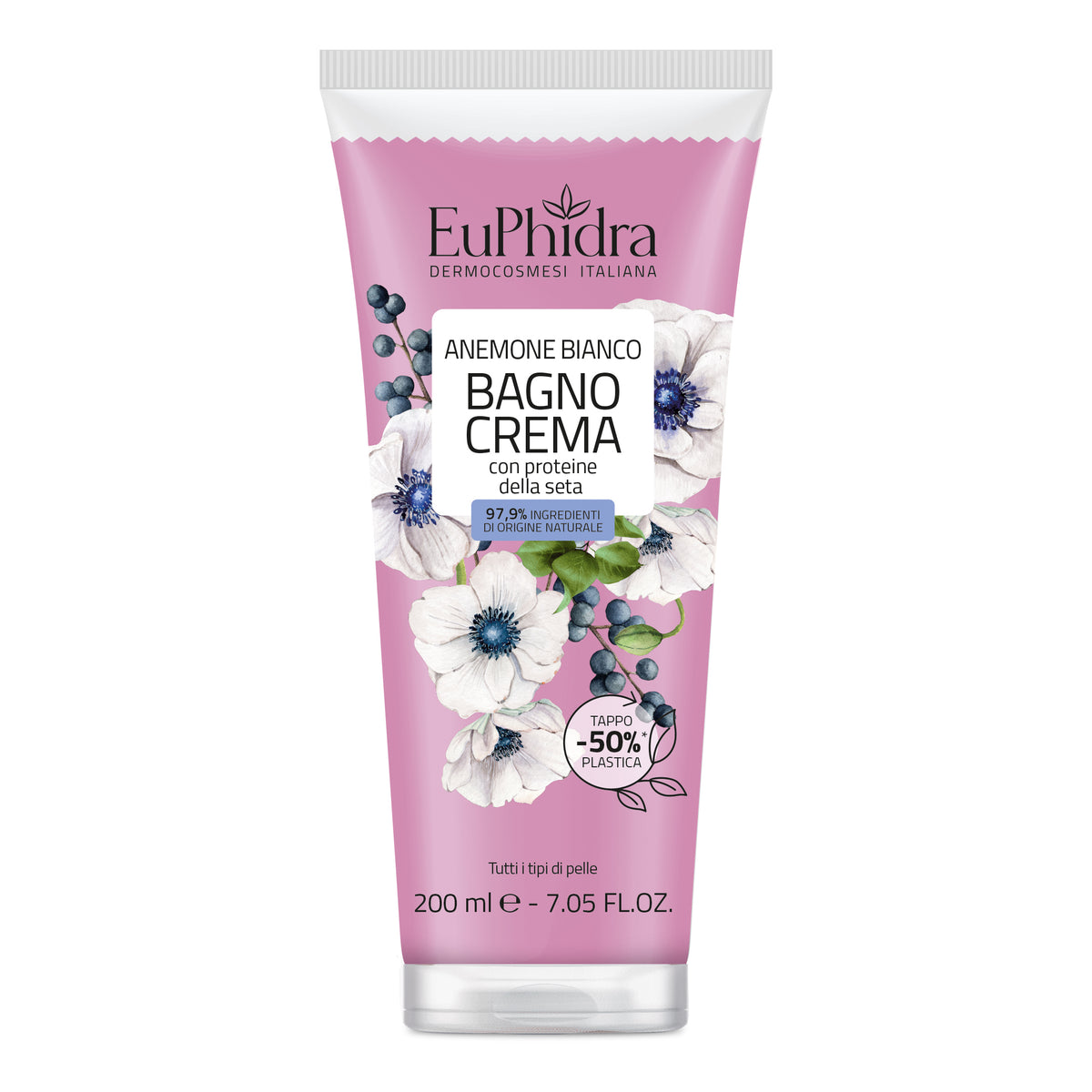 Euphidra Bagno Crema Detergente Corpo Idratante Profumo Anemone Bianco 200ml  