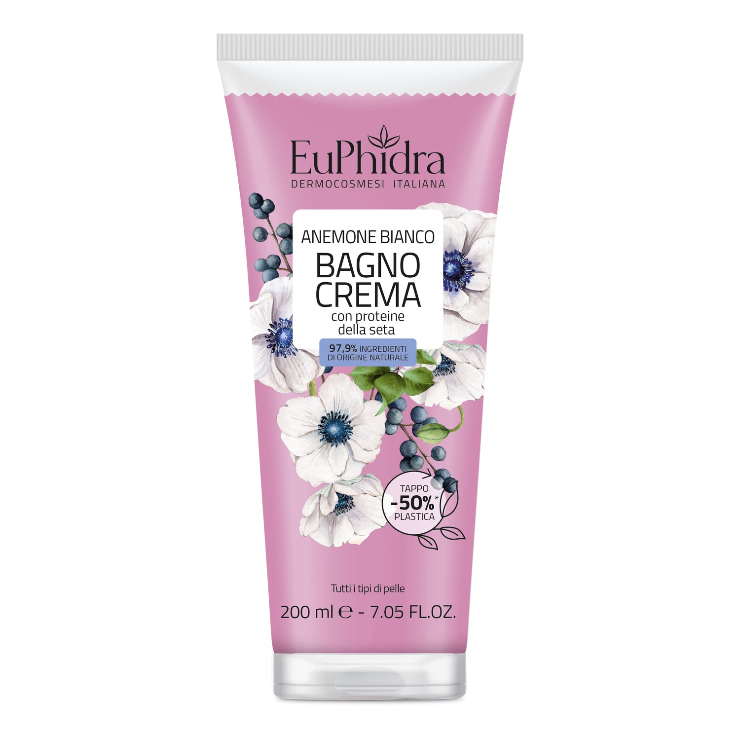 Euphidra Bagno Crema Detergente Corpo Idratante Profumo Anemone Bianco 200ml
