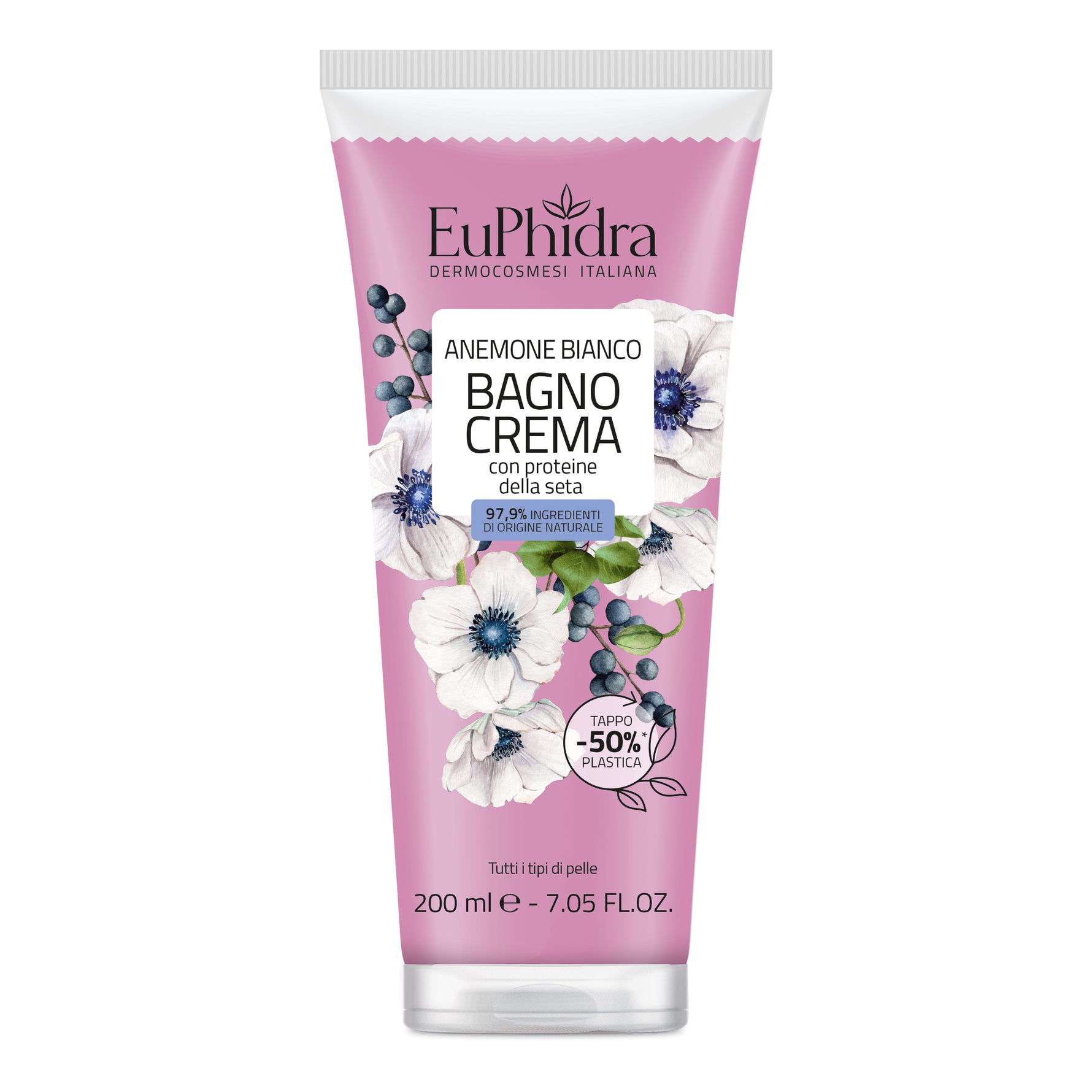 Euphidra Bagno Crema Detergente Corpo Idratante Profumo Anemone Bianco 200ml
