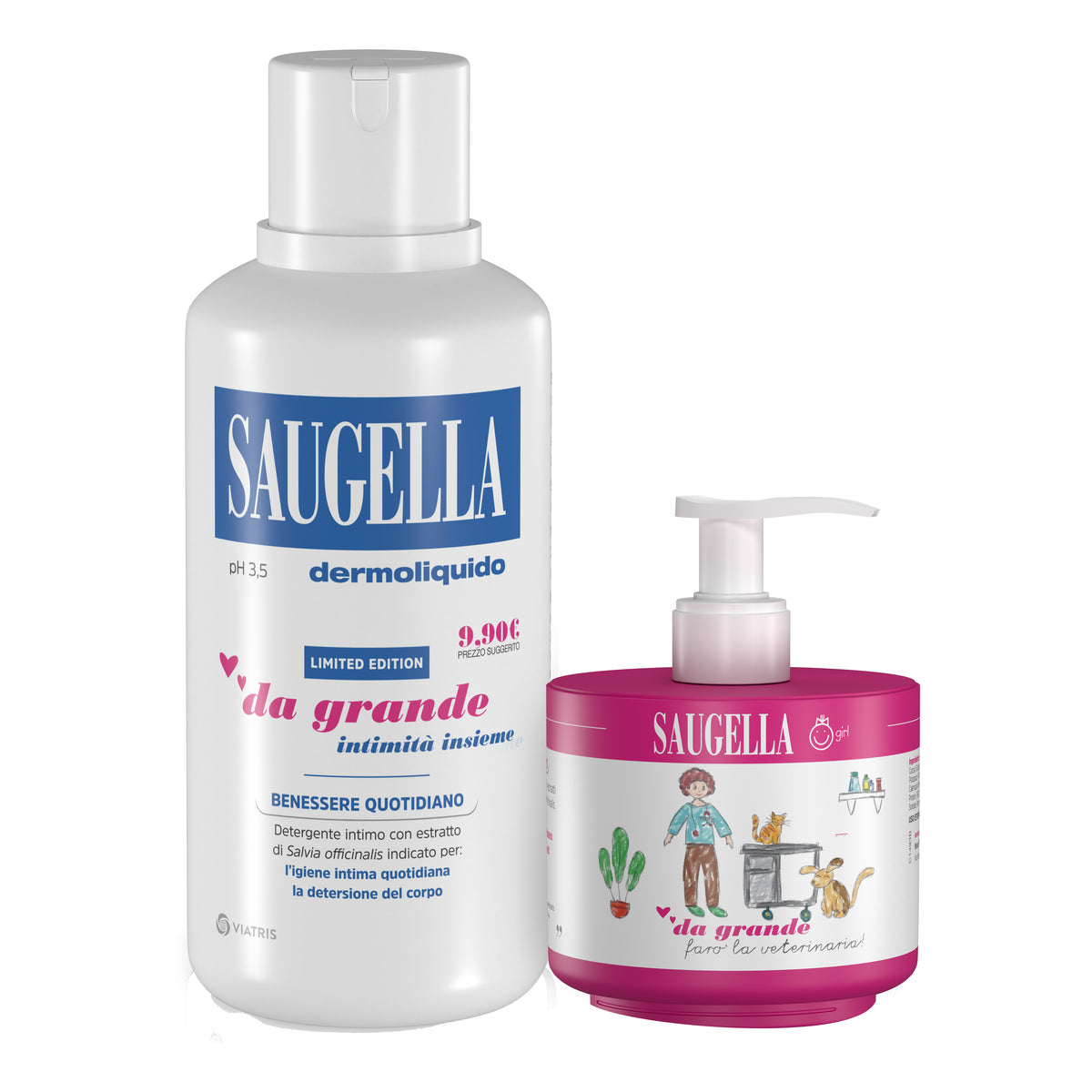 Saugella Dermoliquido Ph 3.5 Detergente Intimo 500ml + Girl 150ml OMAGGIO  