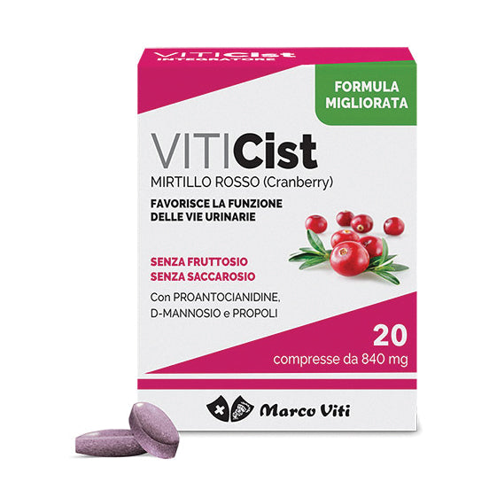 Marco Viti Viticist | Integratore Vie Urinarie Cranberry D-Mannosio Propoli | 20 Compresse  