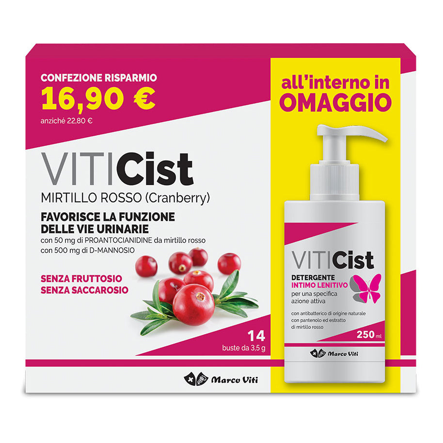 Marco Viti - Viticist Mirtillo Rosso Cranberry Promo 14 Bustine + Detergente Intimo 250ml