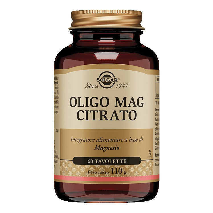 Solgar Oligo Mag Citrato | Magnesio Citrato Stanchezza | 60 Tavolette