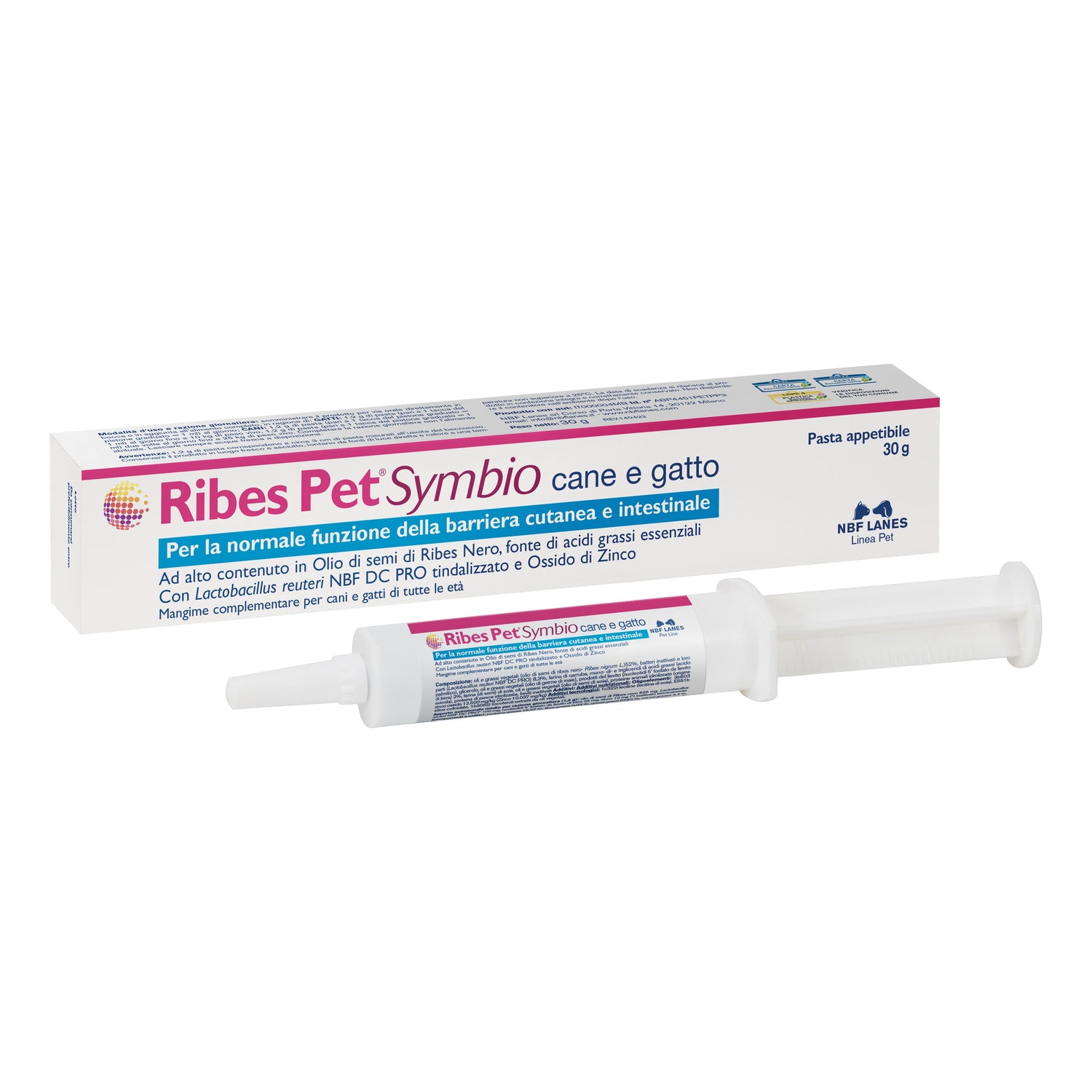 Ribes Pet Symbio | Integratore Benessere Cute Intestino Microbiota Cani Gatti | 30g