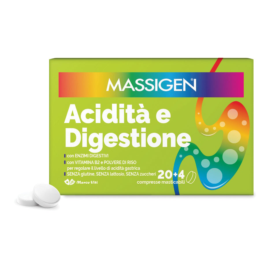 Massigen Acidità E Digestione 24 Compresse Masticabili
