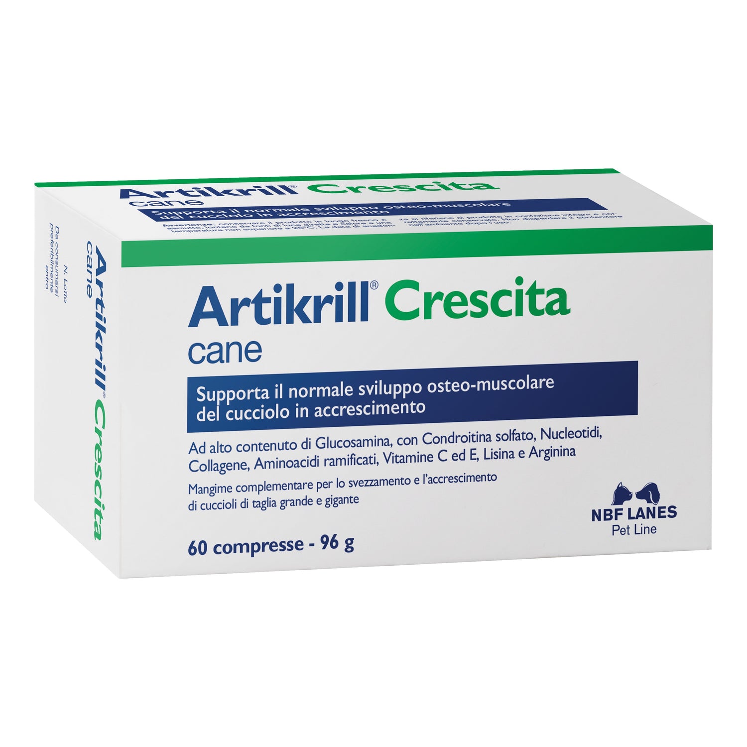 Artikrill Crescita Cane | Integratore Cuccioli Sviluppo Ossa | 60 Compresse