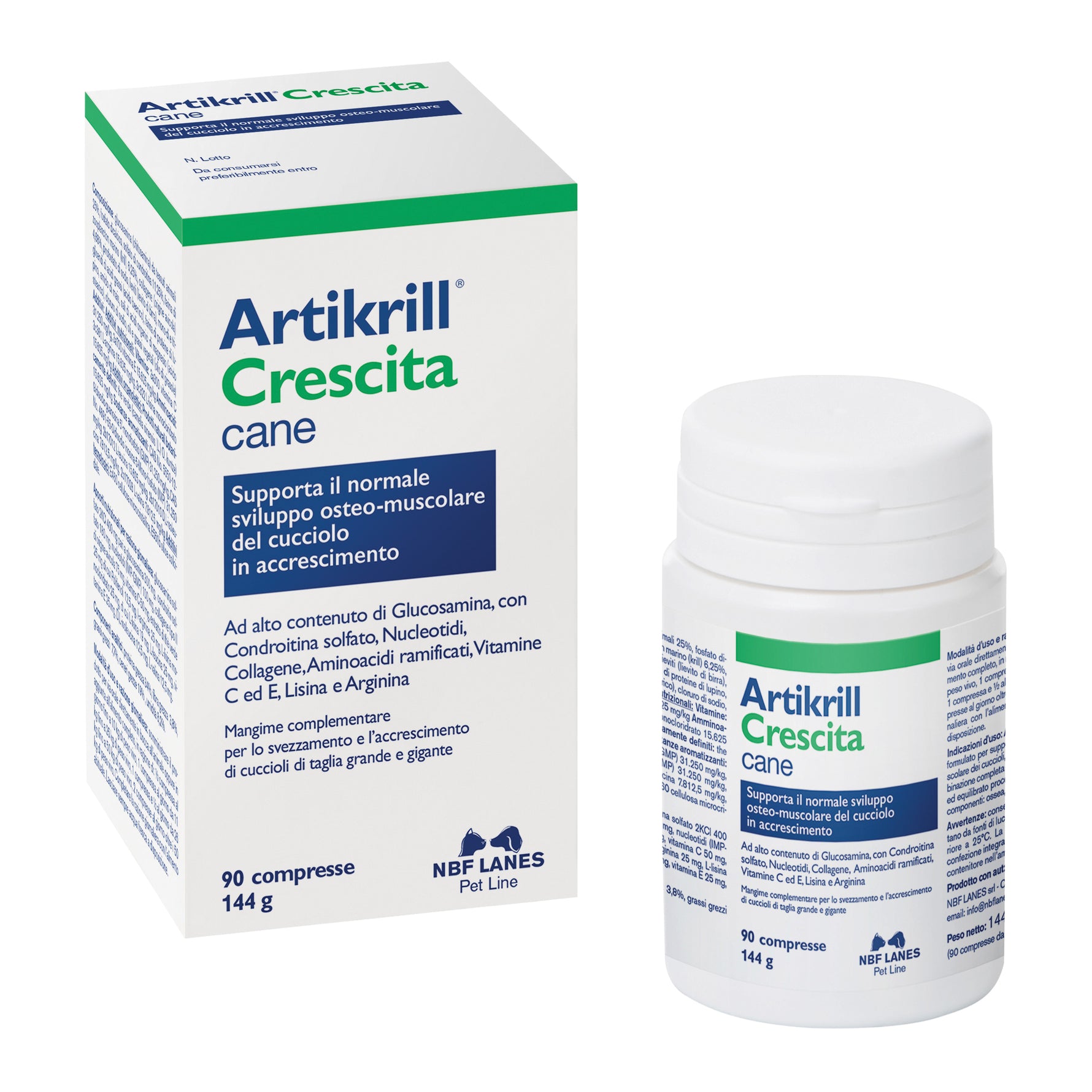 Artikrill Crescita Cane | Integratore Cuccioli Sviluppo Ossa | 90 Compresse
