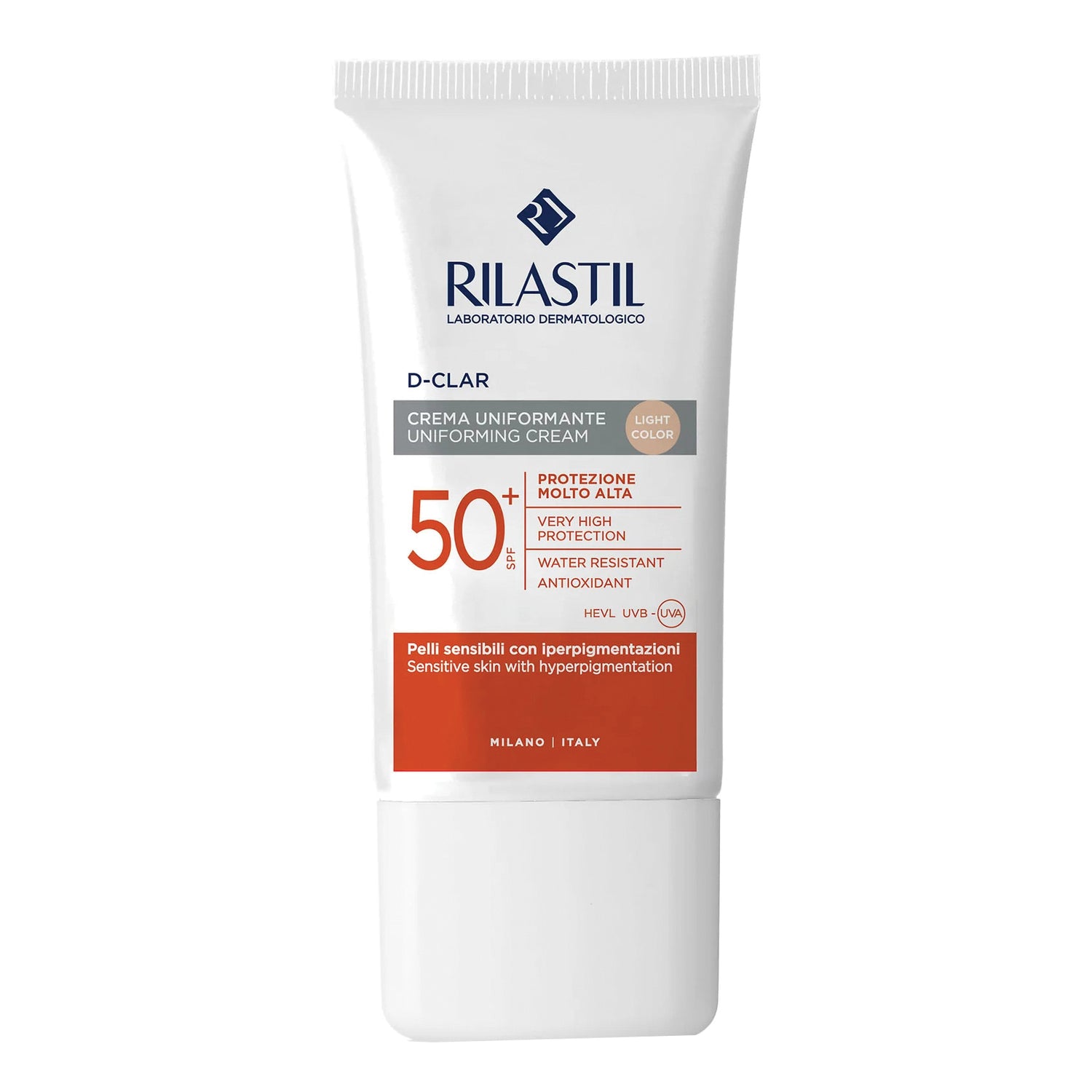 Rilastil Sun System D-Clar Spf 50+ Emulsione Solare Colorata Viso Depigmentante e Uniformante Colore Light 40ml