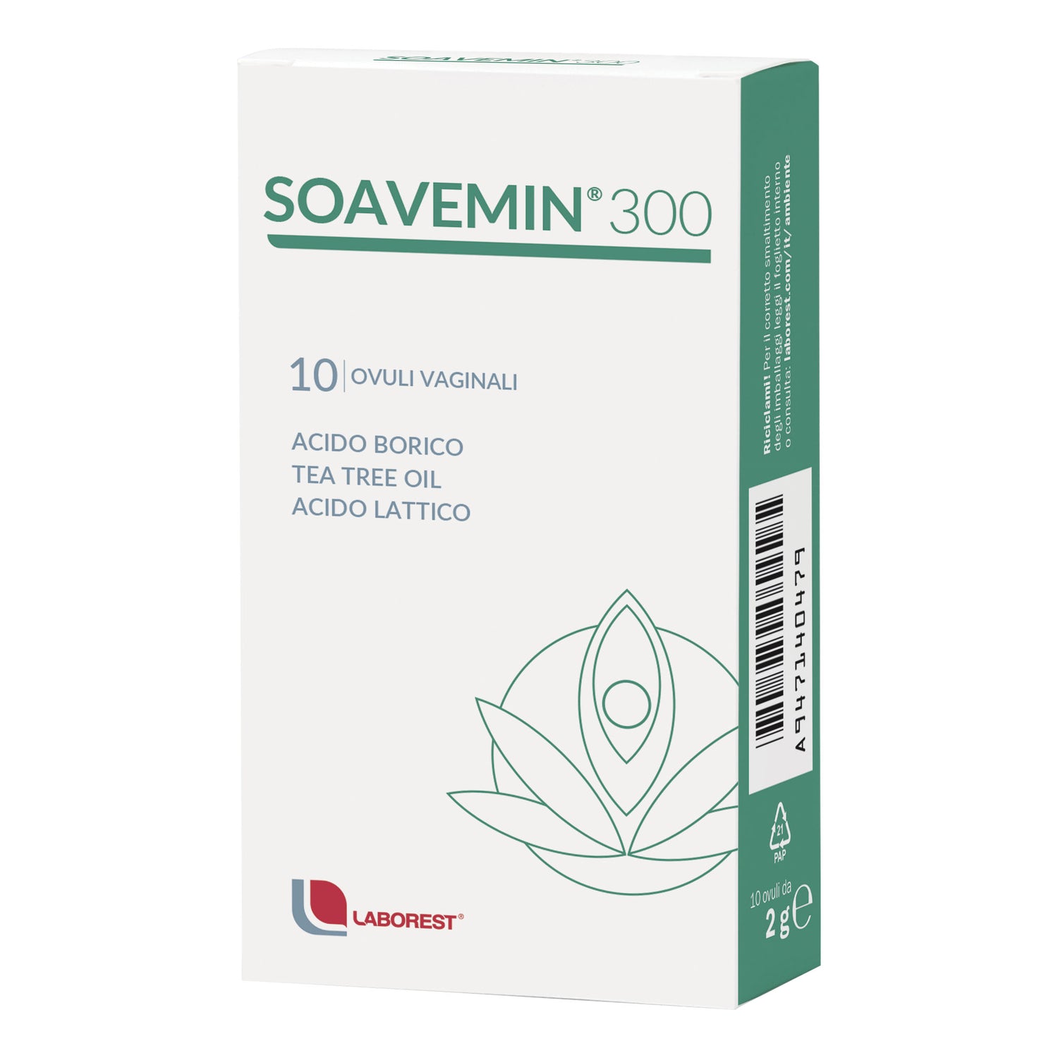 Soavemin 300 | Ovuli Vaginali pH Acido Lattico | 10 Ovuli