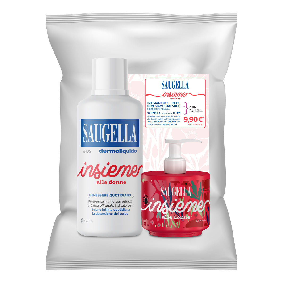 Saugella Dermoliquido Detegente Art Edition 500ml + Pochette + Minitaglie  