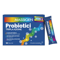 Massigen Probiotici Tripla Azione 12 Stick Orosolubili
