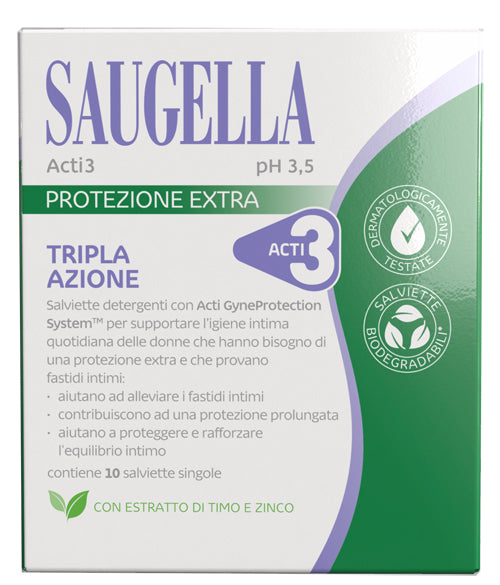 SAUGELLA ACTI3 SALVIETTINE10PZ