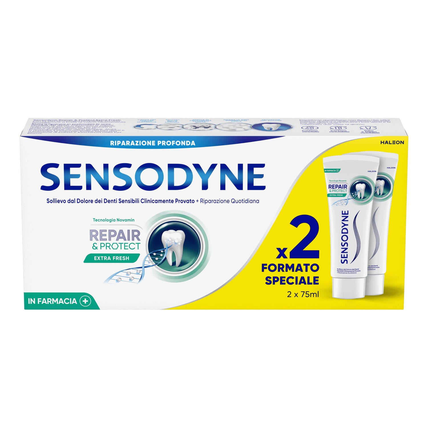 Sensodyne Repair & Protect Extra Fresh | Dentifricio Sensibili | 2 x 75 ml