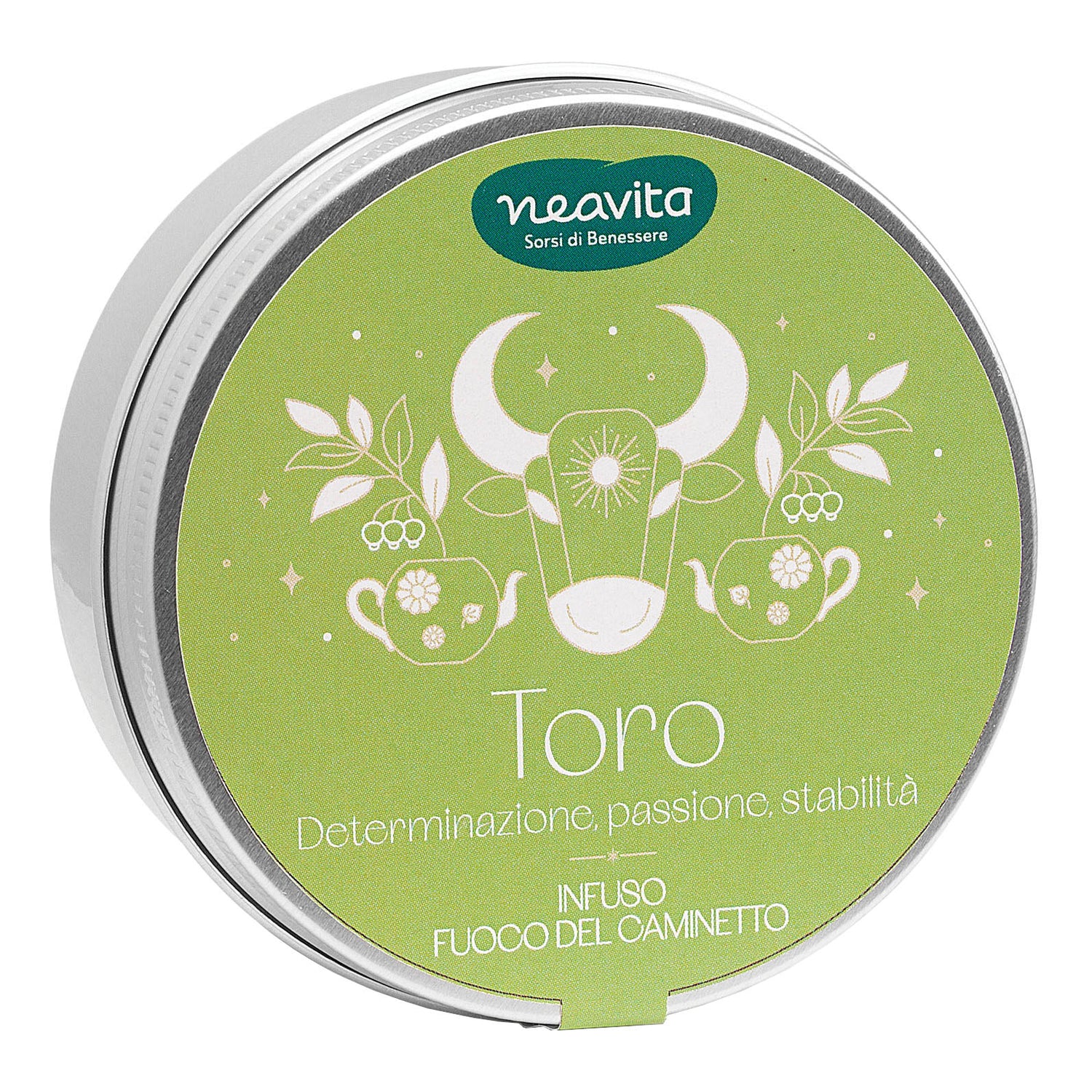 Neavita Tiny Tin In Lattina Infuso Fuoco del Caminetto 5 FiltroScrigno - Toro