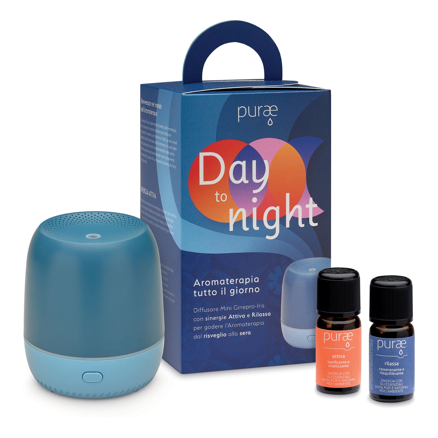 Purae Kit Day To Night | Diffusore Mini + 2 Sinergie | 140ml