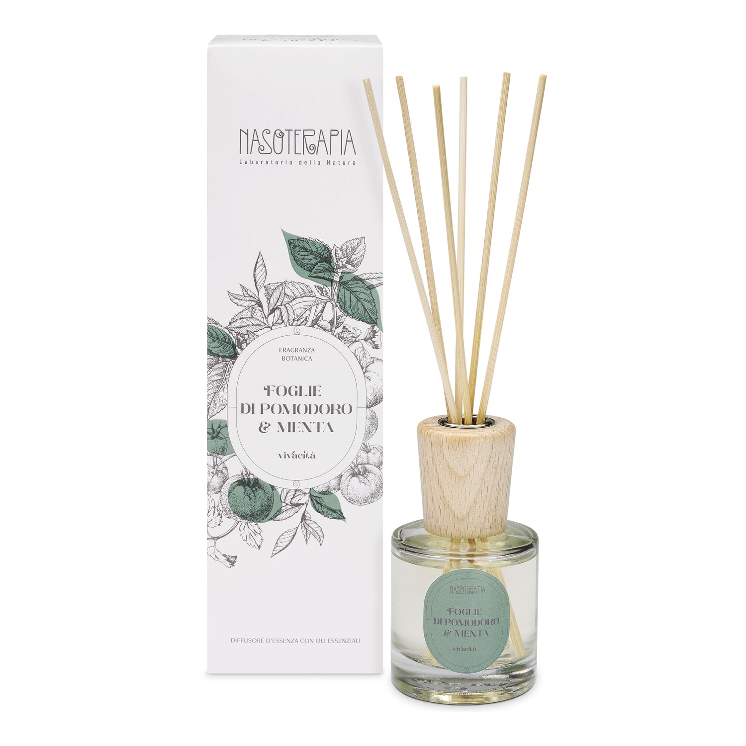 Nasoterapia Diffusore Bastoncini Foglie Di Pomodoro E Menta 100ml