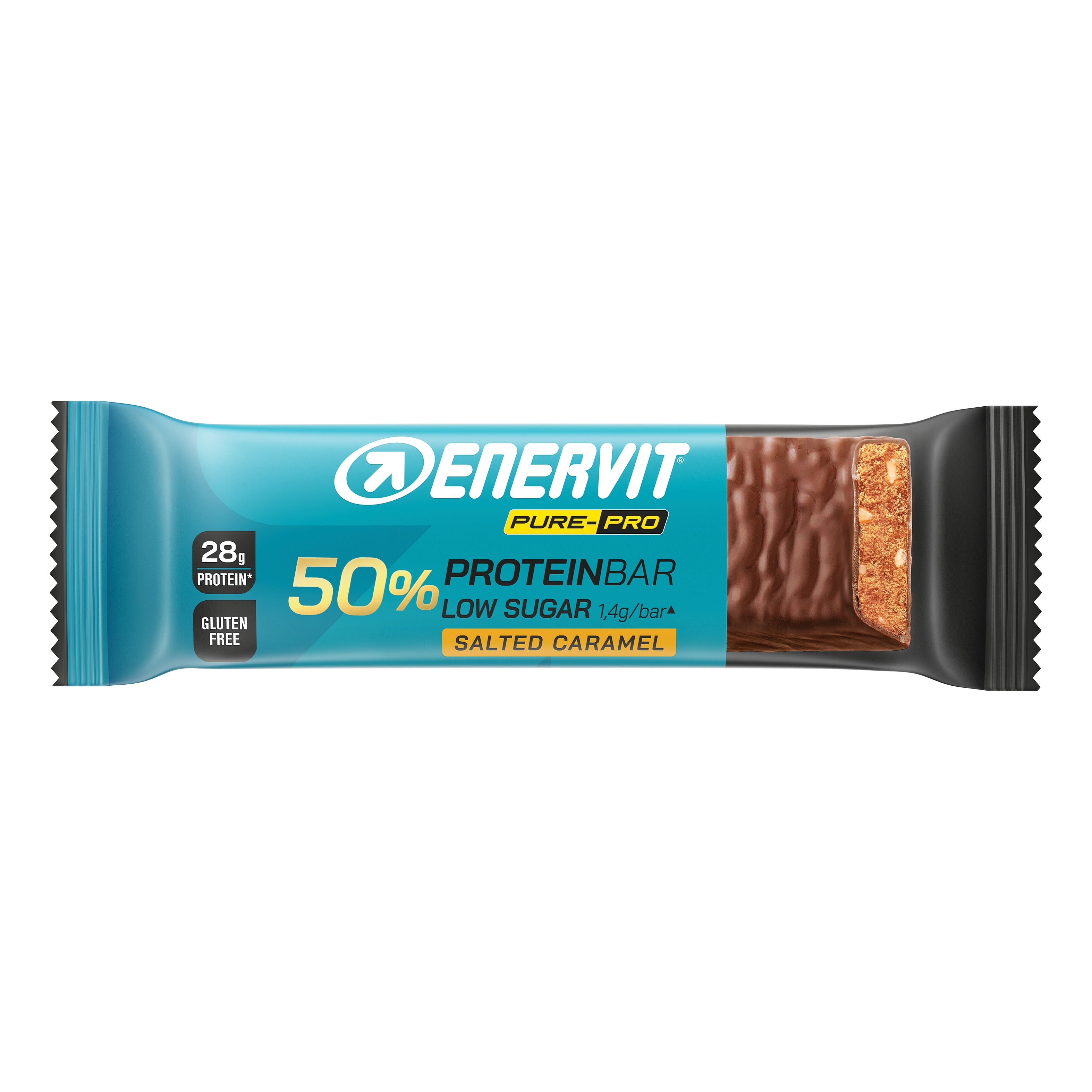 Enervit Pure-PRO 50% Protein Bar Salted Caramel | Low Sugar | 55 g
