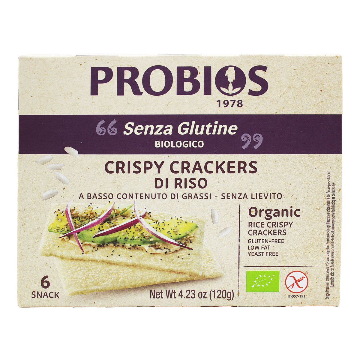 CRISPY CRACKERS RISO 6PZ 20G  