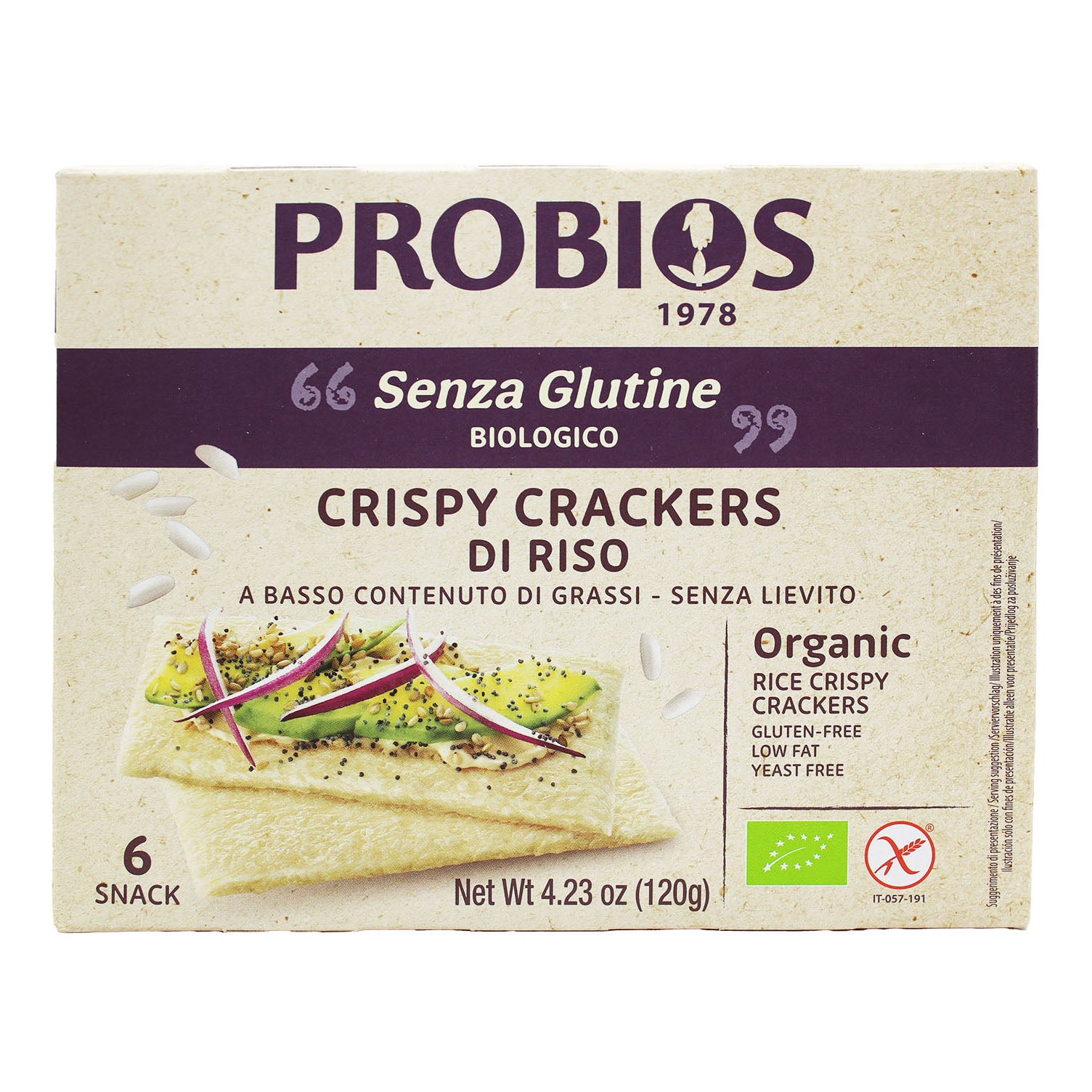 CRISPY CRACKERS RISO 6PZ 20G
