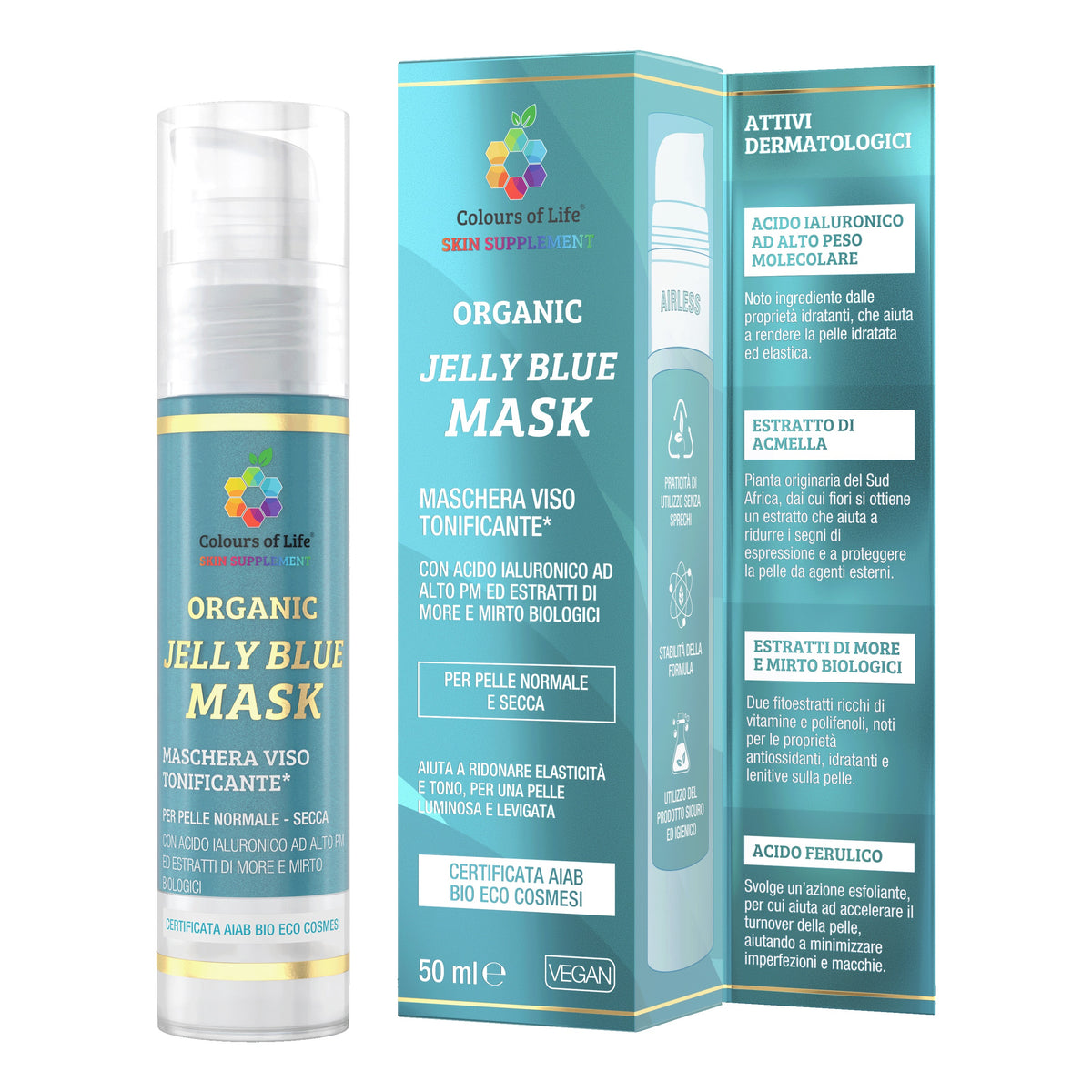 Jelly Blue | Maschera Viso Tonificante Acido Ialuronico | 50ml  