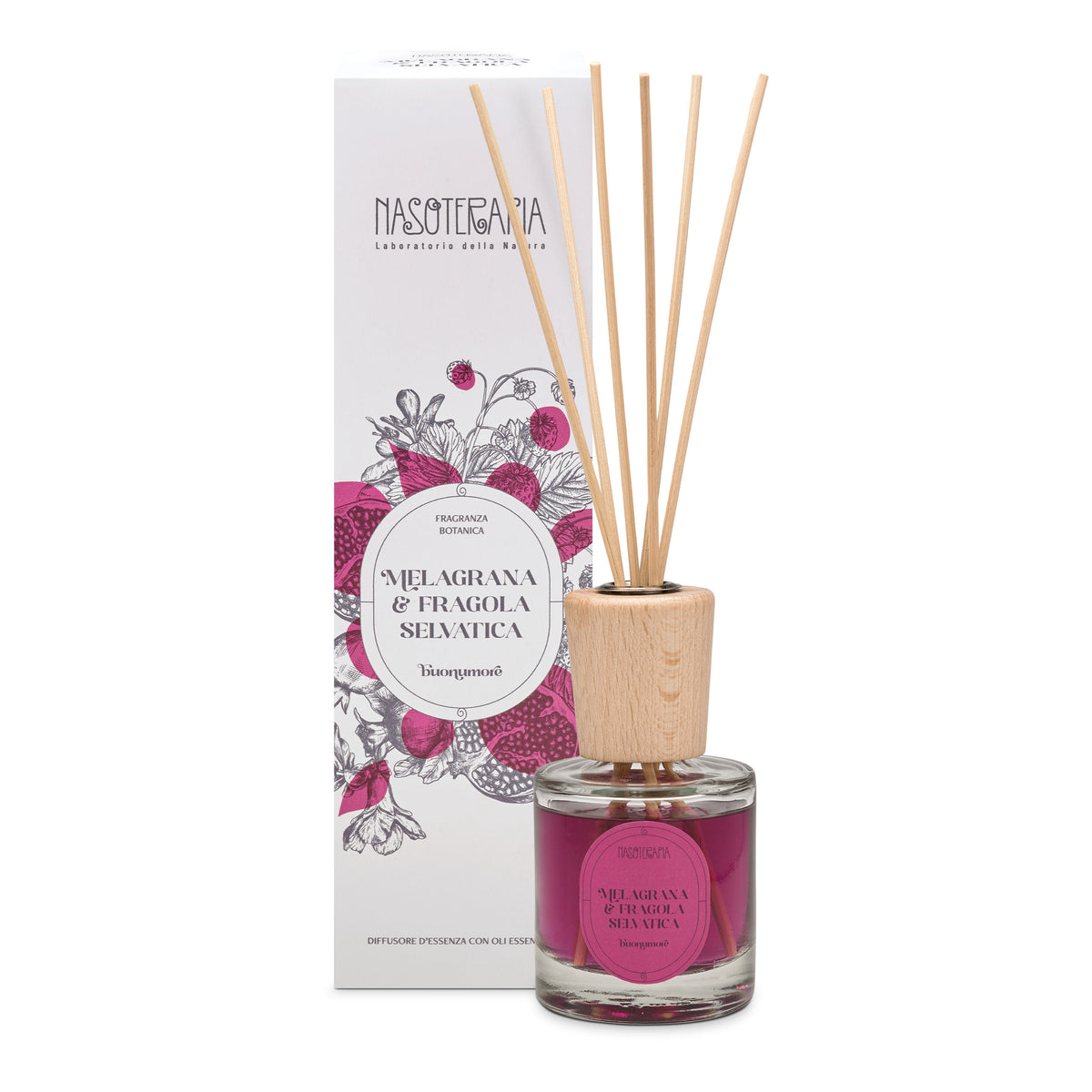 Nasoterapia Diffusore Bastoncini Melagrana & Fragola Selvatica - Buonumore 100ml  