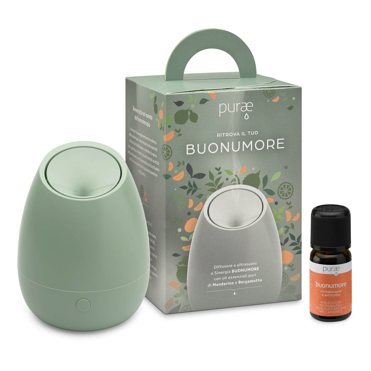 Purae Kit Buonumore | Diffusore + Sinergia Mandarino Bergamotto | 100ml  