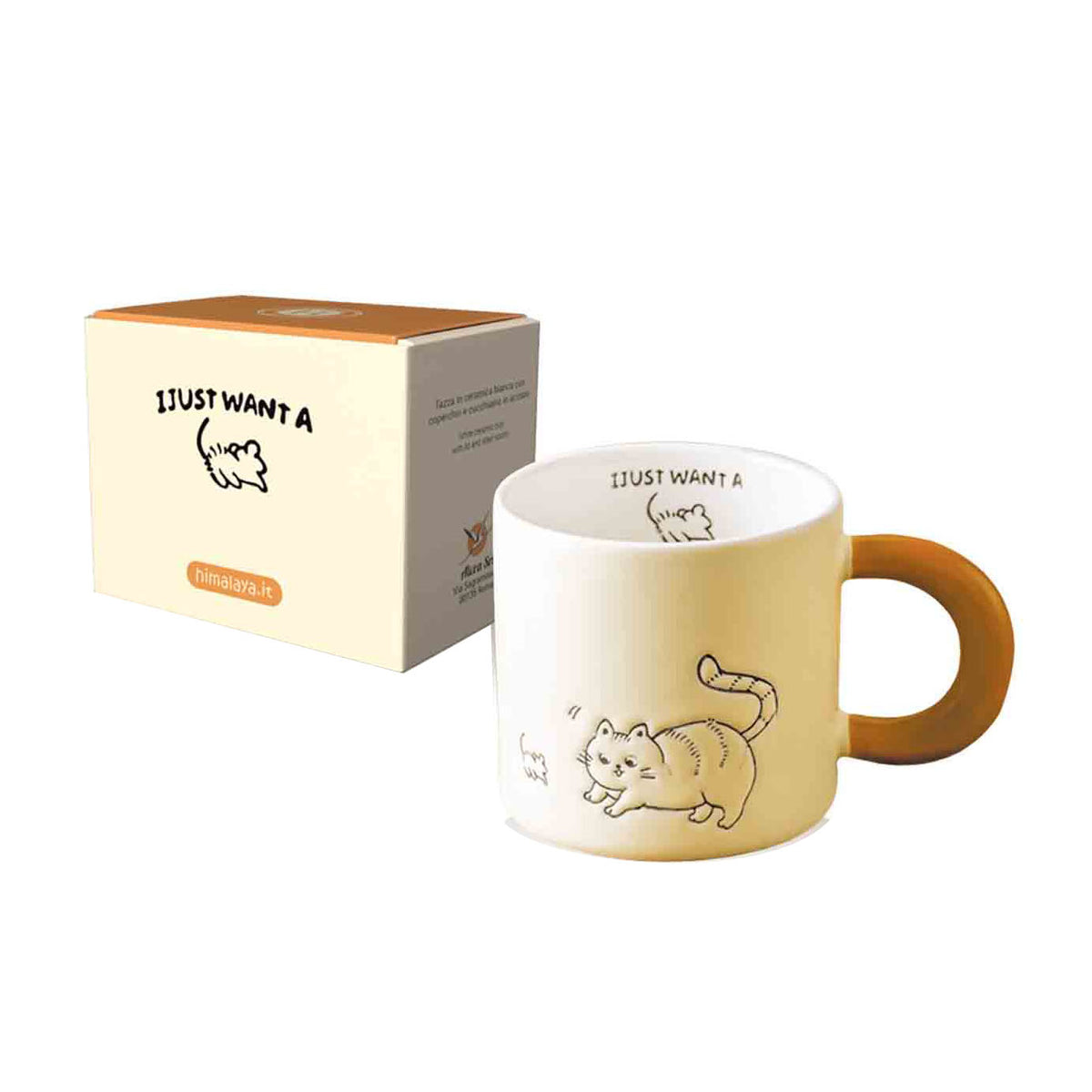 Himalaya Mug I Just Want A Mouse | Tazza in Ceramica con Coperchio e Cucchiaino | 380 ml  