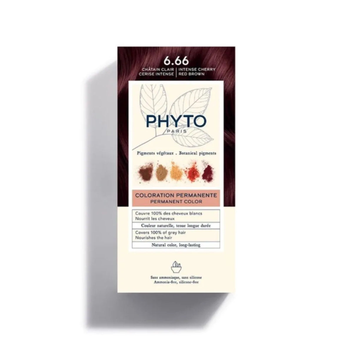 Phyto Phytocolor Colorazione Permanente Capelli N. 6,66 Castano Rosso Intenso Ciliegia