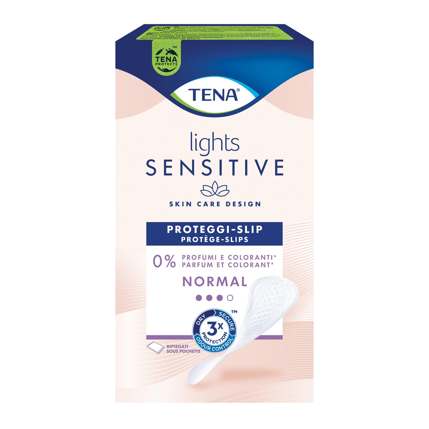Tena Lights Sensitive Discreto Proteggi Slip Normal Ripiegati - Perdite Urinarie Leggere 22 Pezzi
