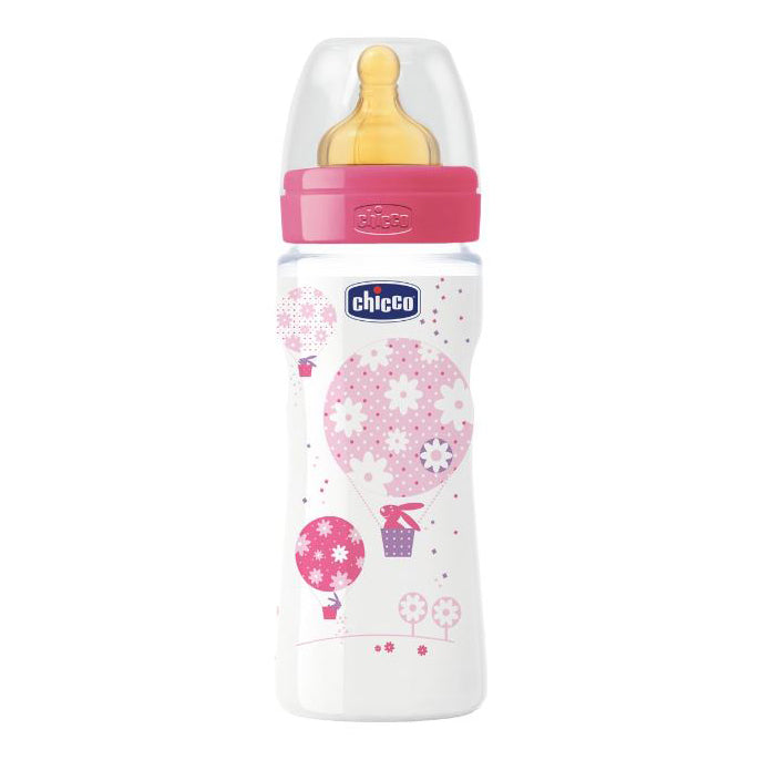 Chicco Biberon Benessere Caucciù Rosa 330ML