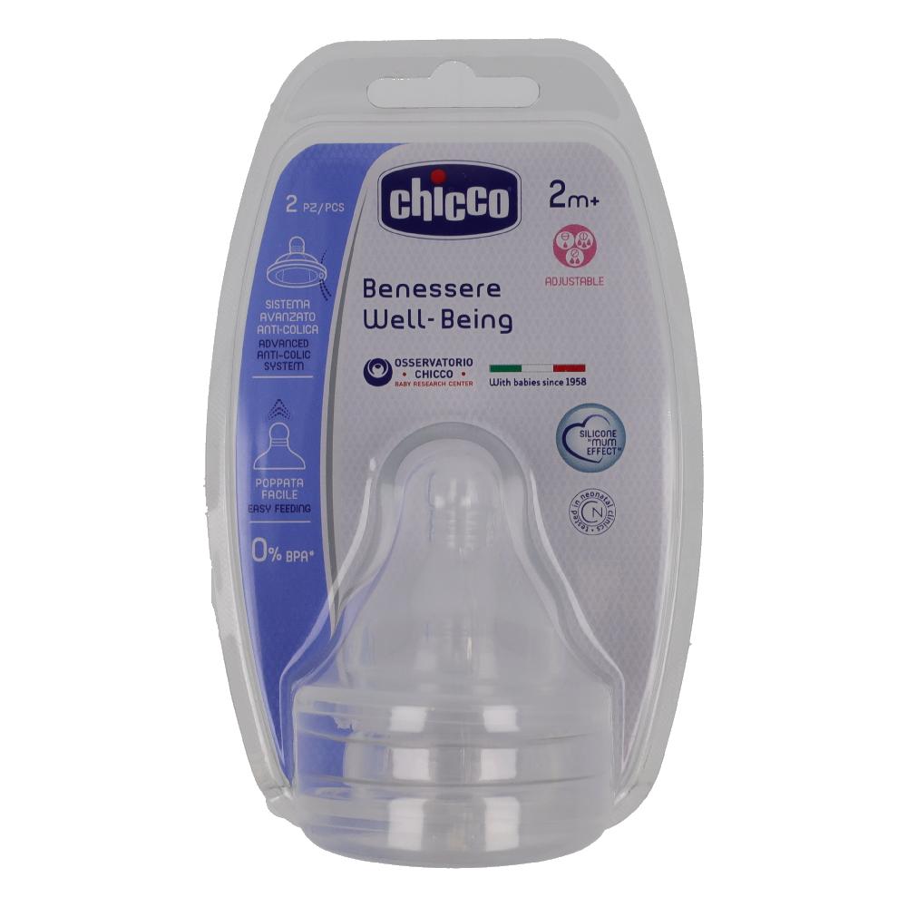 Chicco Tettarella Benessere Well Being 2m+ Silicone  2 Pezzi