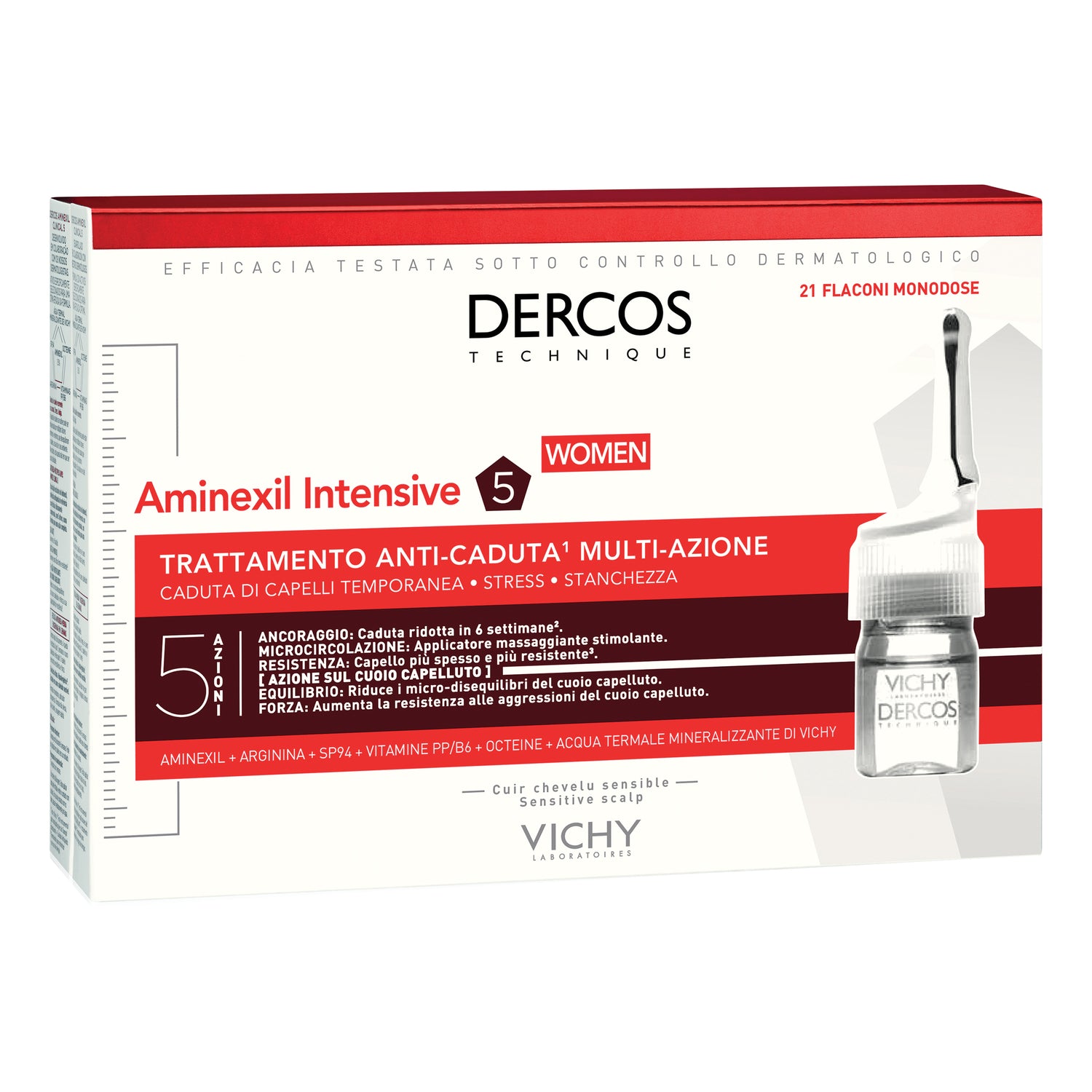 Vichy Dercos Aminexil Intensive 5 Donna Trattamento Anticaduta 21 Fiale