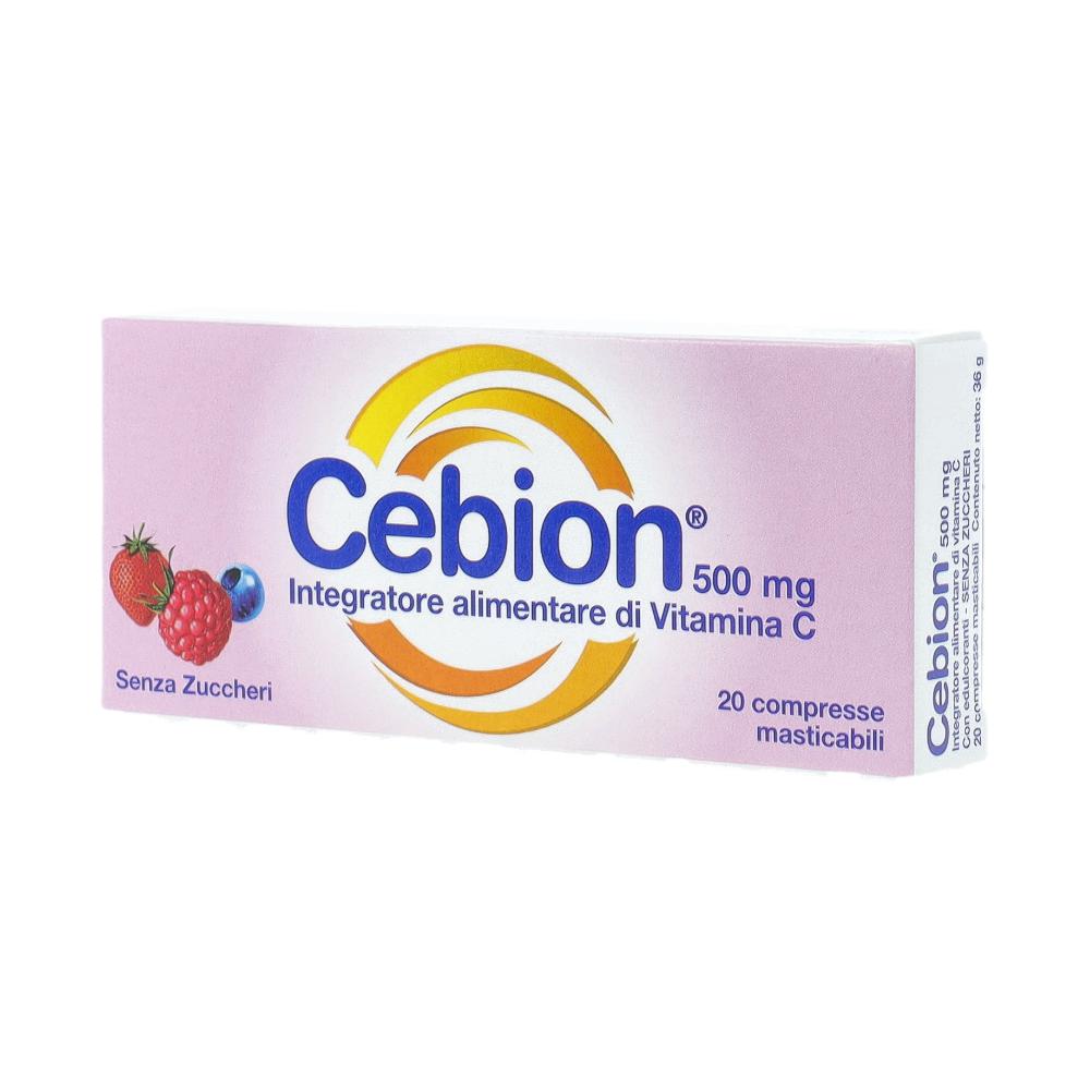 Cebion Vitamina C Gusto Frutti Di Bosco Senza Zucchero 20 Compresse Masticabili