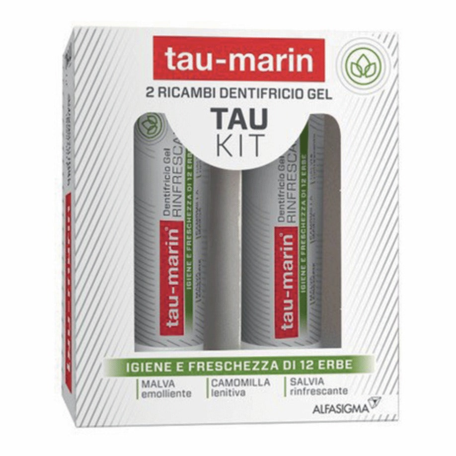 Tau Marin Kit Viaggio Dentifricio Gel Rinfrescante 2 Ricambi Da 20ml