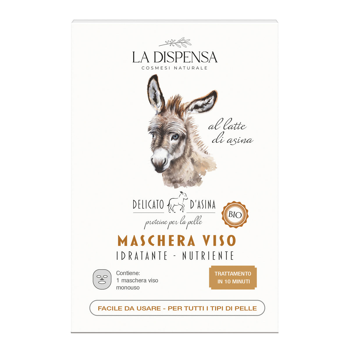 Delicato D'asina - Maschera Viso Bio Al Latte D'asina 20ml  
