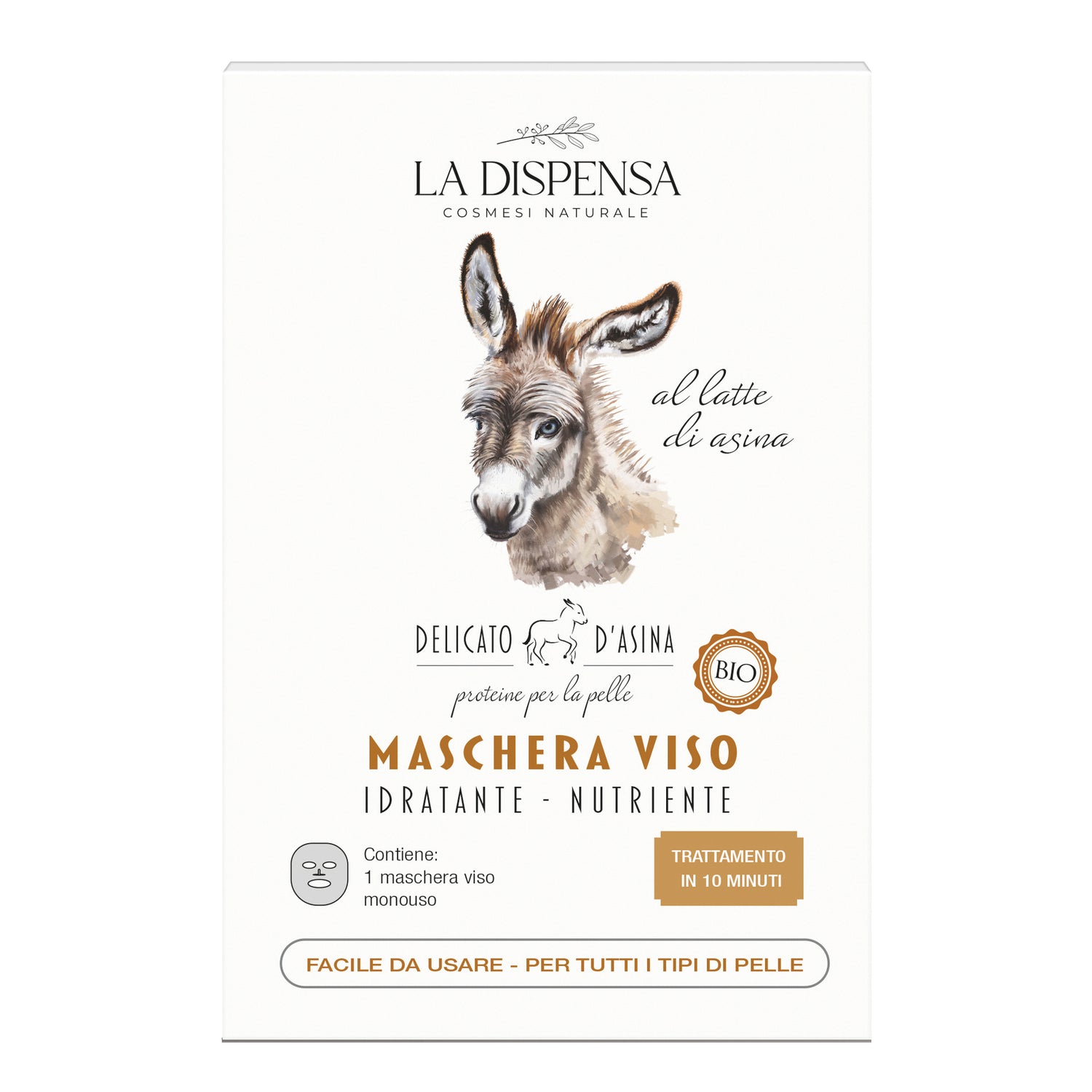 Delicato D'asina - Maschera Viso Bio Al Latte D'asina 20ml