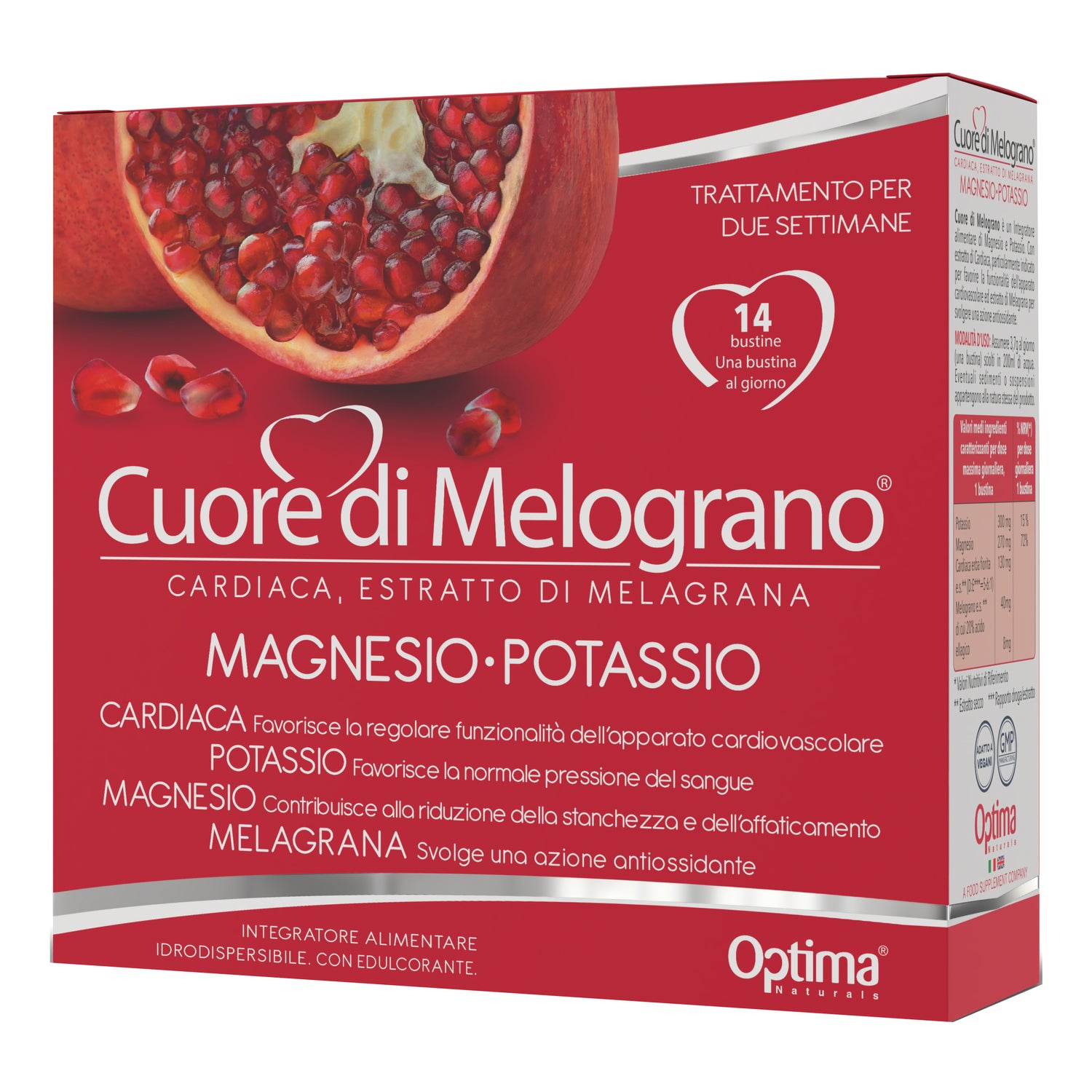 Optima Cuore di Melograno Magnesio e Potassio 14 bustine