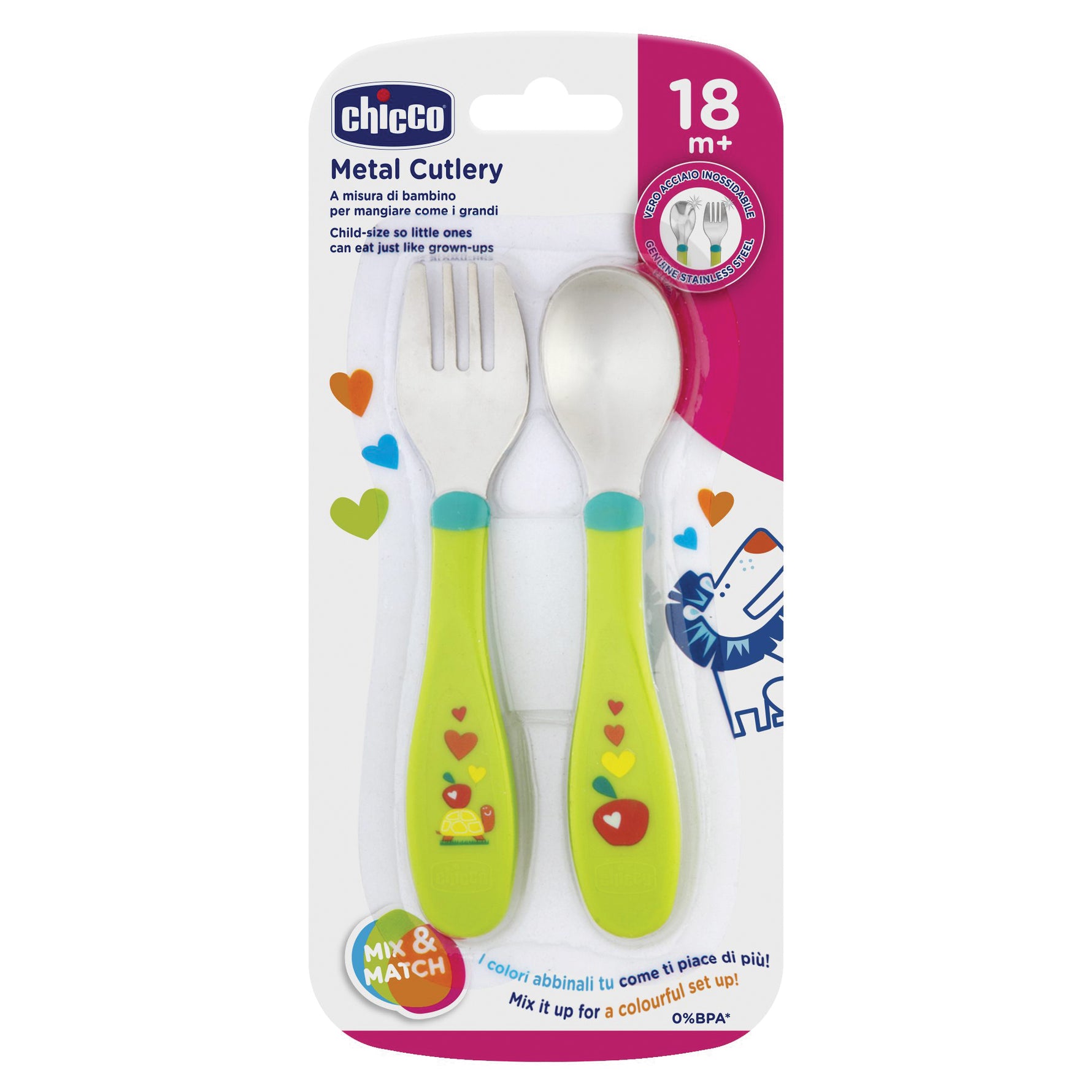 CH POSATE INOX 18M+ VERDE

