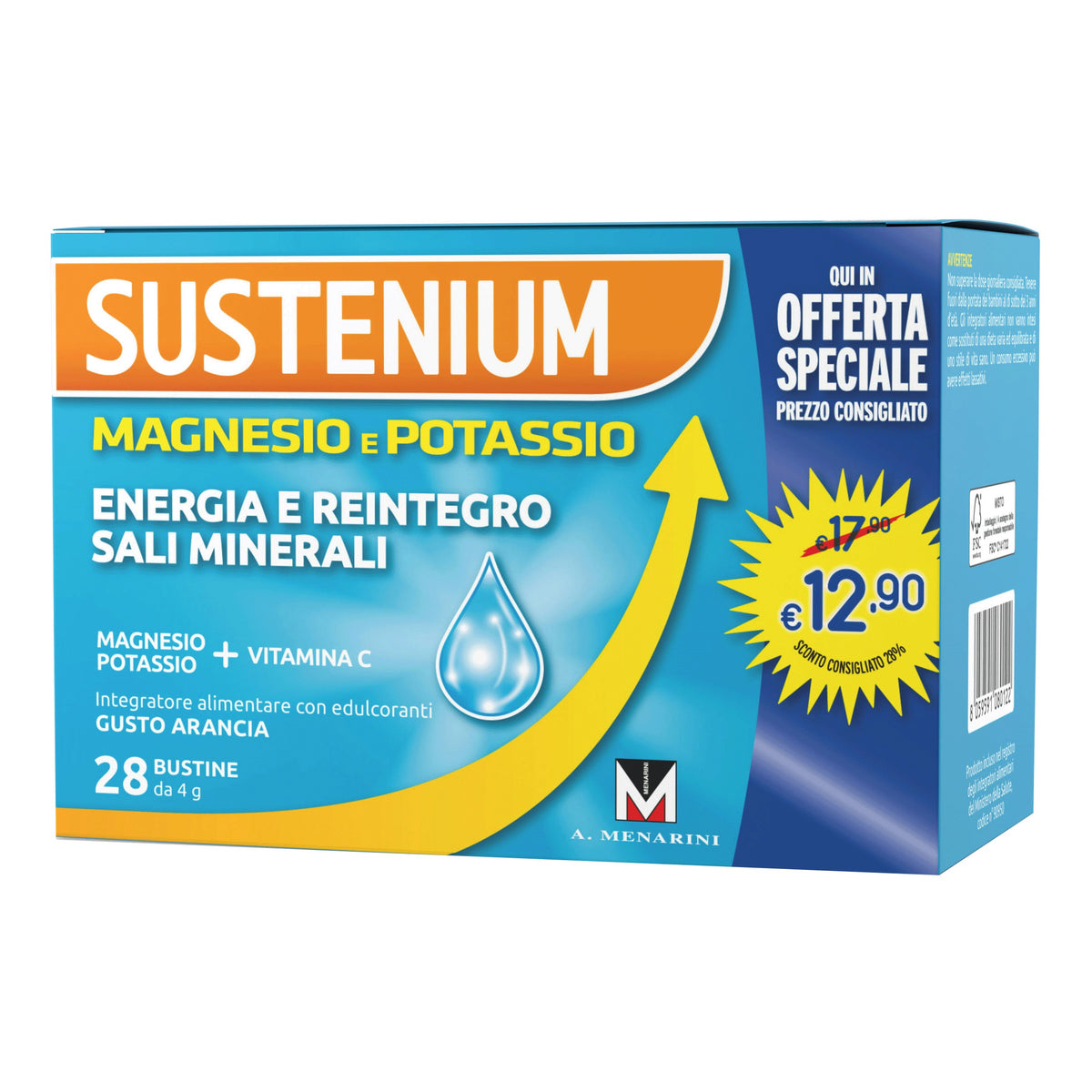 Sustenium Magnesio e Potassio Reintegro Sali Arancia 28 bustine