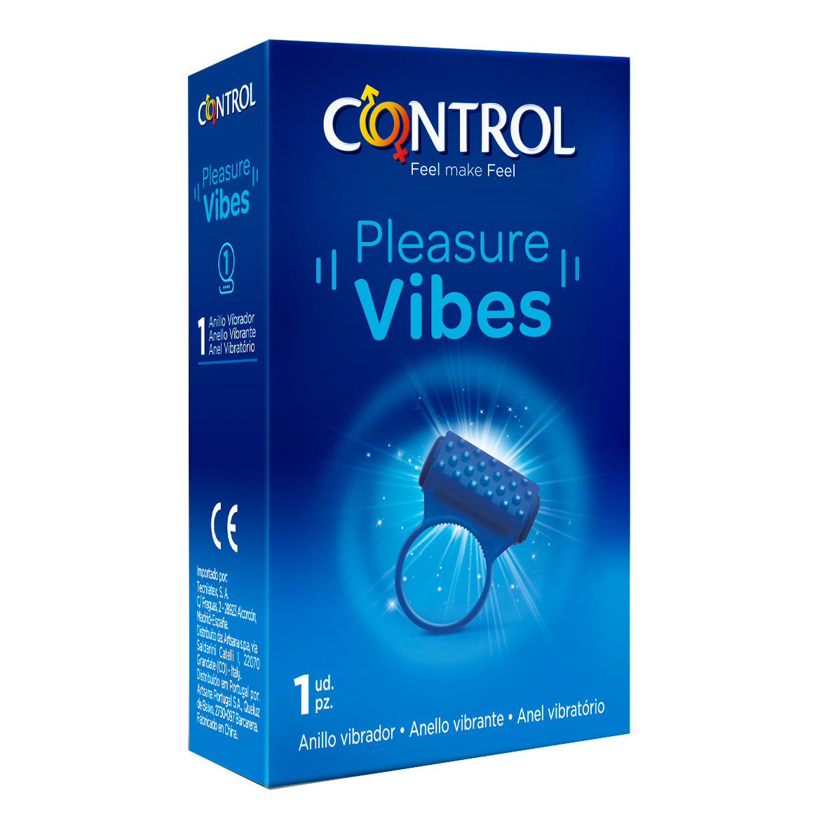 Control Pleasure Vibes | Anello Vibrante Penieno Punti Rilievo Silicone | 1 Pezzo
