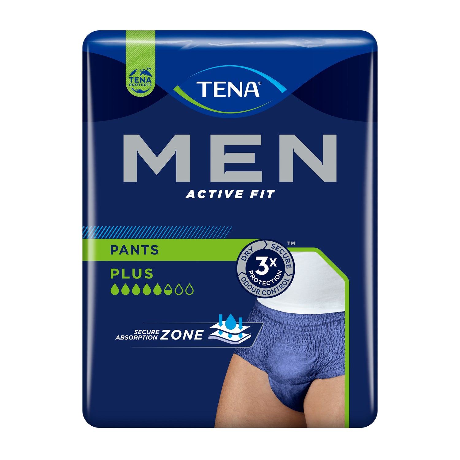 Tena Men Active Fit Pants Plus Blue L/XL - Mutandine Assorbenti Da Uomo 8 Pezzi