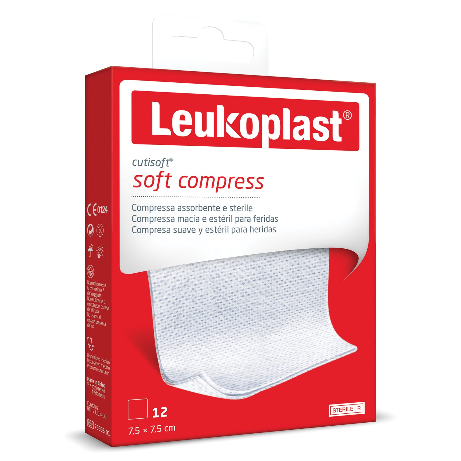 Leukoplast Cutisoft Garza Sterile 7,5 x 7,5cm 12 Pezzi