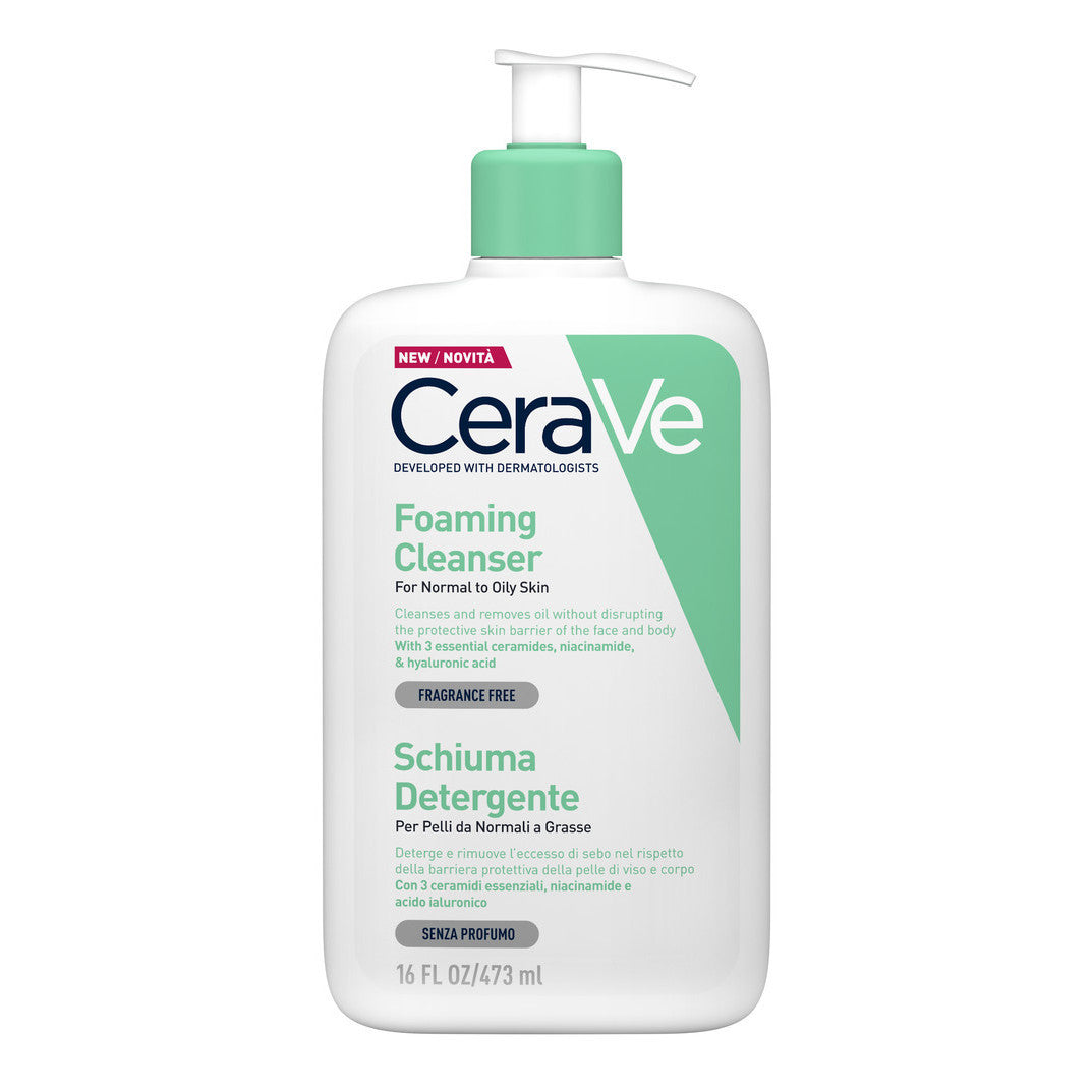 Cerave Schiuma Detergente Viso Per Pelli Da Normali A Grasse 473ml